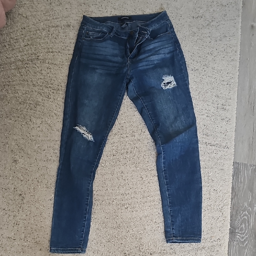 d. jeans Women's Dark Blue Ripped Skinny Jeans+  Super Soft + With Stretch ❤️🖤